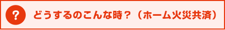 どうするのこんな時？（ホーム火災共済）