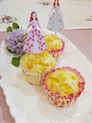 トウモロコシと米粉の蒸しパン
