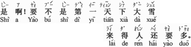 中国語：そうなんですよ。もし一日目に大雪が降らなければ、来る人はもっと多かった。