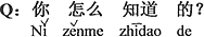 中国語：どうして知っているの？