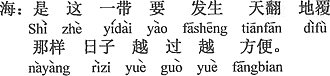 中国語：この一帯は天地がひっくり返るような事が起き、そのような暮らしはますます便利になる。