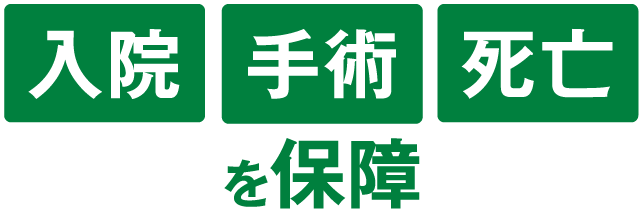 入院・手術・死亡を保障