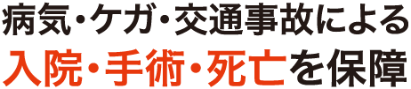 病気・ケガ・交通事故による入院・手術・死亡を保障